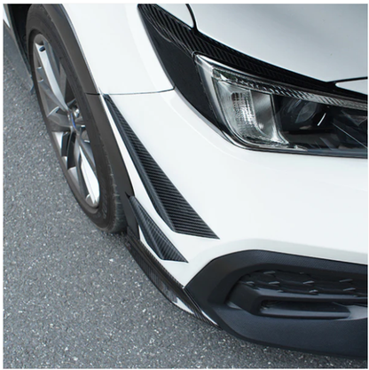 JDMuscle [22-25 WRX] Tanso Dry Carbon Fiber Front Bumper Canards Set of 4 image 1