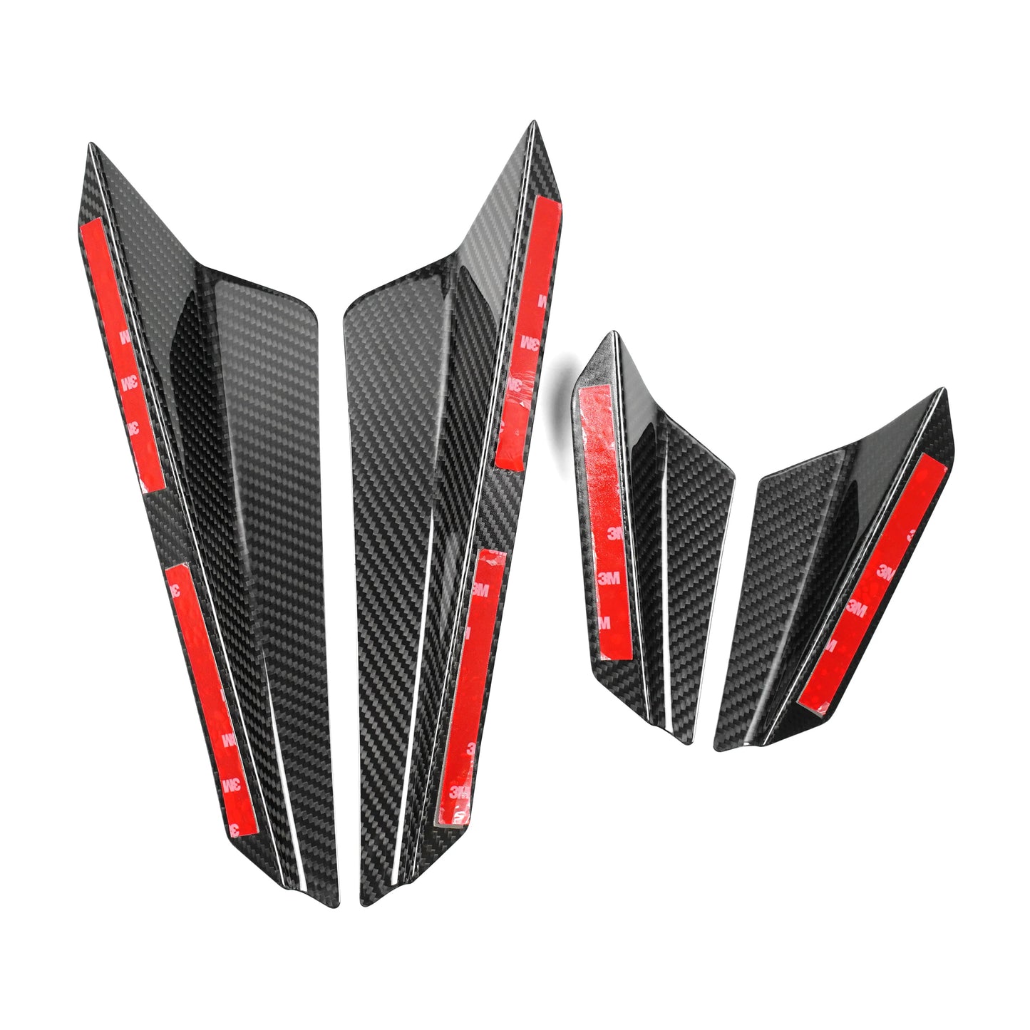 JDMuscle [22-25 WRX] Tanso Dry Carbon Fiber Front Bumper Canards Set of 4 image 0