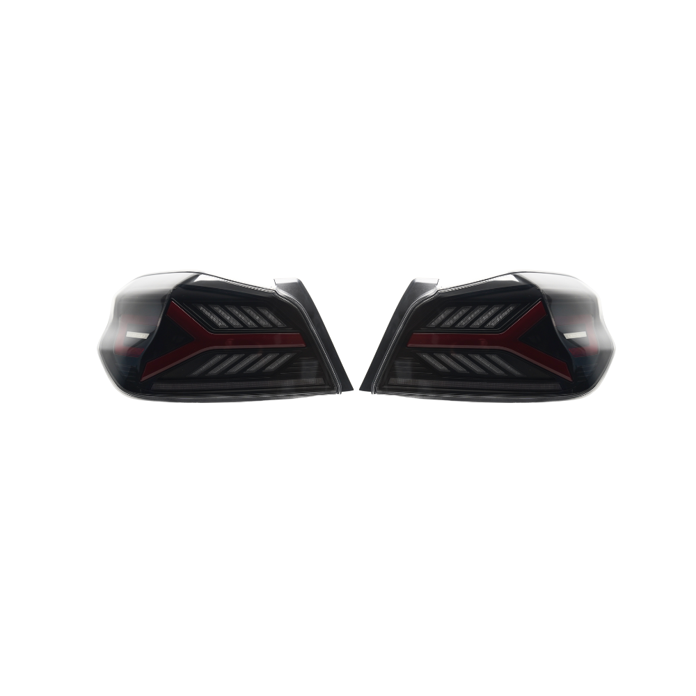 JDMuscle 15-21 WRX/STI Version LB Sequential LED Tail Lights Clear Lens with Bla image 0