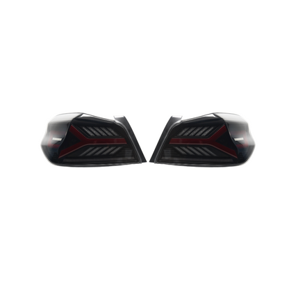 JDMuscle 15-21 WRX/STI Version LB Sequential LED Tail Lights Clear Lens with Bla image 0