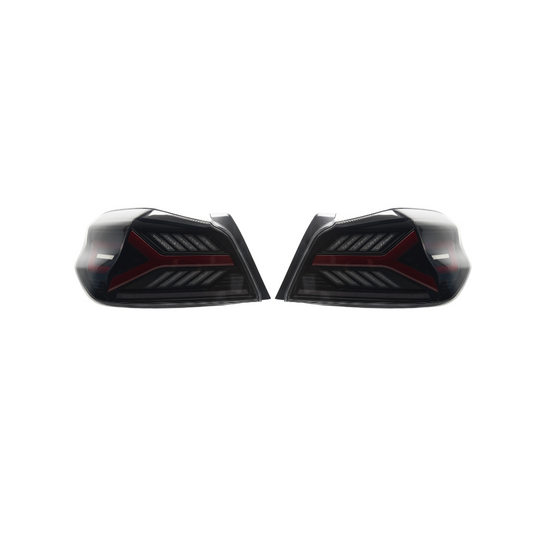 JDMuscle 15-21 WRX/STI Version LB Sequential LED Tail Lights Clear Lens with Bla image 0